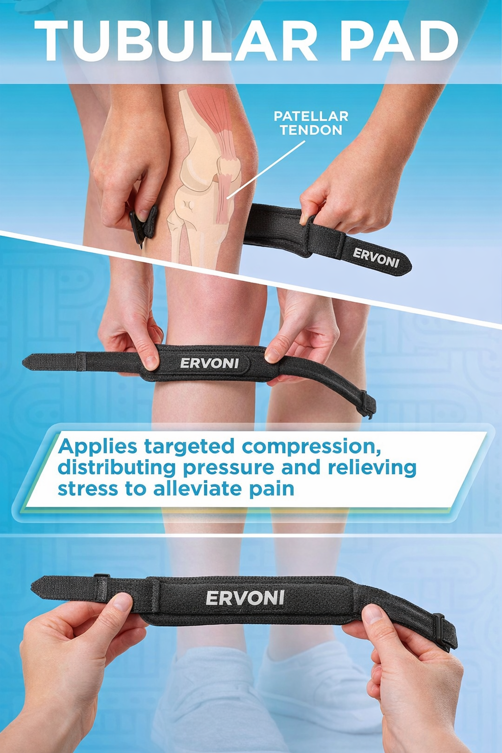 Youth Patellar Tendon Support Strap - Kids Orthopedic Knee Band for Osgood-Schlatter & Jumper's Knee Relief